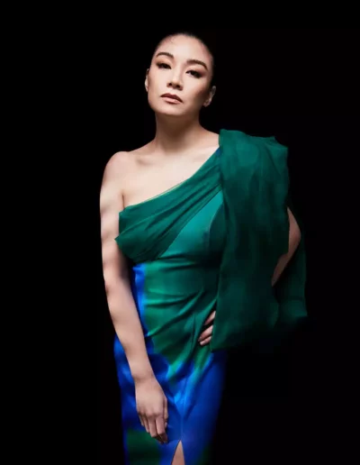 Cittabella - Bernice Liu | Justin Yap Atlelier 绿色露肩晚礼服